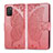 Custodia Portafoglio In Pelle Farfalla Cover con Supporto per Samsung Galaxy F02S SM-E025F Rosa Caldo