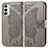 Custodia Portafoglio In Pelle Farfalla Cover con Supporto per Samsung Galaxy F23 5G Grigio