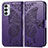 Custodia Portafoglio In Pelle Farfalla Cover con Supporto per Samsung Galaxy F23 5G Viola