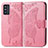 Custodia Portafoglio In Pelle Farfalla Cover con Supporto per Samsung Galaxy F52 5G Rosa Caldo