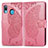 Custodia Portafoglio In Pelle Farfalla Cover con Supporto per Samsung Galaxy M10S Rosa Caldo