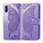 Custodia Portafoglio In Pelle Farfalla Cover con Supporto per Samsung Galaxy M11 Lavanda