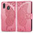 Custodia Portafoglio In Pelle Farfalla Cover con Supporto per Samsung Galaxy M20 Rosa Caldo