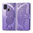 Custodia Portafoglio In Pelle Farfalla Cover con Supporto per Samsung Galaxy M21s Lavanda