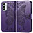 Custodia Portafoglio In Pelle Farfalla Cover con Supporto per Samsung Galaxy M23 5G Viola