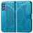 Custodia Portafoglio In Pelle Farfalla Cover con Supporto per Samsung Galaxy M52 5G Blu