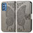 Custodia Portafoglio In Pelle Farfalla Cover con Supporto per Samsung Galaxy M52 5G Grigio
