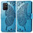 Custodia Portafoglio In Pelle Farfalla Cover con Supporto per Samsung Galaxy M80S Blu