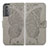 Custodia Portafoglio In Pelle Farfalla Cover con Supporto per Samsung Galaxy S21 5G Grigio