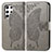 Custodia Portafoglio In Pelle Farfalla Cover con Supporto per Samsung Galaxy S21 Ultra 5G Grigio