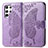 Custodia Portafoglio In Pelle Farfalla Cover con Supporto per Samsung Galaxy S21 Ultra 5G Lavanda