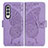 Custodia Portafoglio In Pelle Farfalla Cover con Supporto per Samsung Galaxy Z Fold3 5G Lavanda