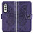 Custodia Portafoglio In Pelle Farfalla Cover con Supporto per Samsung Galaxy Z Fold4 5G Viola