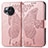 Custodia Portafoglio In Pelle Farfalla Cover con Supporto per Sharp Aquos R8 Oro Rosa