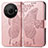 Custodia Portafoglio In Pelle Farfalla Cover con Supporto per Sharp Aquos R8 Pro Oro Rosa