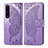 Custodia Portafoglio In Pelle Farfalla Cover con Supporto per Sony Xperia 1 III Lavanda