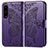 Custodia Portafoglio In Pelle Farfalla Cover con Supporto per Sony Xperia 1 IV SO-51C Viola