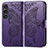 Custodia Portafoglio In Pelle Farfalla Cover con Supporto per Sony Xperia 1 V Viola