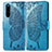 Custodia Portafoglio In Pelle Farfalla Cover con Supporto per Sony Xperia 5 Blu