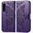 Custodia Portafoglio In Pelle Farfalla Cover con Supporto per Sony Xperia 5 III Viola