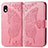 Custodia Portafoglio In Pelle Farfalla Cover con Supporto per Sony Xperia Ace III SOG08 Rosa Caldo