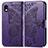 Custodia Portafoglio In Pelle Farfalla Cover con Supporto per Sony Xperia Ace III SOG08 Viola