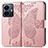 Custodia Portafoglio In Pelle Farfalla Cover con Supporto per Vivo iQOO Z6 Lite 5G Rosa