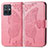 Custodia Portafoglio In Pelle Farfalla Cover con Supporto per Vivo T1 5G India Rosa Caldo