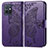 Custodia Portafoglio In Pelle Farfalla Cover con Supporto per Vivo T1 5G India Viola