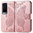 Custodia Portafoglio In Pelle Farfalla Cover con Supporto per Vivo X60 Pro+ Plus 5G Rosa