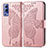 Custodia Portafoglio In Pelle Farfalla Cover con Supporto per Vivo Y72 5G Rosa