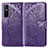 Custodia Portafoglio In Pelle Farfalla Cover con Supporto per Vivo Y73s 5G Viola