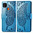 Custodia Portafoglio In Pelle Farfalla Cover con Supporto per Xiaomi POCO C31 Blu