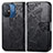 Custodia Portafoglio In Pelle Farfalla Cover con Supporto per Xiaomi Poco C55 Nero