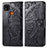 Custodia Portafoglio In Pelle Farfalla Cover con Supporto per Xiaomi Redmi 9C NFC Nero