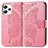 Custodia Portafoglio In Pelle Farfalla Cover con Supporto per Xiaomi Redmi Note 12R 5G Rosa Caldo