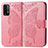 Custodia Portafoglio In Pelle Farfalla Cover con Supporto per Xiaomi Redmi Note 9 4G Rosa Caldo