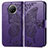 Custodia Portafoglio In Pelle Farfalla Cover con Supporto per Xiaomi Redmi Note 9 5G Viola