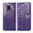 Custodia Portafoglio In Pelle Farfalla Cover con Supporto per Xiaomi Redmi Note 9 Pro Max Viola