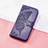 Custodia Portafoglio In Pelle Farfalla Cover con Supporto S01D per Huawei Enjoy 50 Pro Viola