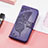 Custodia Portafoglio In Pelle Farfalla Cover con Supporto S01D per Samsung Galaxy F13 4G Viola