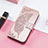 Custodia Portafoglio In Pelle Farfalla Cover con Supporto S01D per Samsung Galaxy M13 4G Rosa