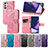 Custodia Portafoglio In Pelle Farfalla Cover con Supporto S01D per Samsung Galaxy S23 Ultra 5G