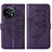 Custodia Portafoglio In Pelle Farfalla Cover con Supporto Y01B per OnePlus 11 5G Viola