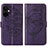 Custodia Portafoglio In Pelle Farfalla Cover con Supporto Y01B per OnePlus Nord CE 3 5G Viola