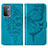 Custodia Portafoglio In Pelle Farfalla Cover con Supporto Y01B per OnePlus Nord N200 5G Blu