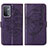 Custodia Portafoglio In Pelle Farfalla Cover con Supporto Y01B per OnePlus Nord N200 5G Viola