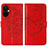 Custodia Portafoglio In Pelle Farfalla Cover con Supporto Y01B per OnePlus Nord N30 5G Rosso