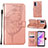 Custodia Portafoglio In Pelle Farfalla Cover con Supporto Y01B per OnePlus Nord N300 5G Oro Rosa