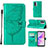 Custodia Portafoglio In Pelle Farfalla Cover con Supporto Y01B per OnePlus Nord N300 5G Verde